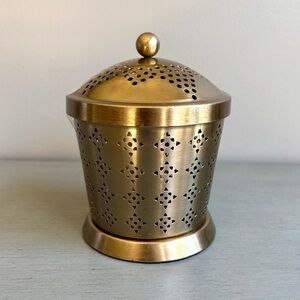 Opalhouse Jungalow Canister Brass Perforated Holder Container Decor 6 Inch NEW